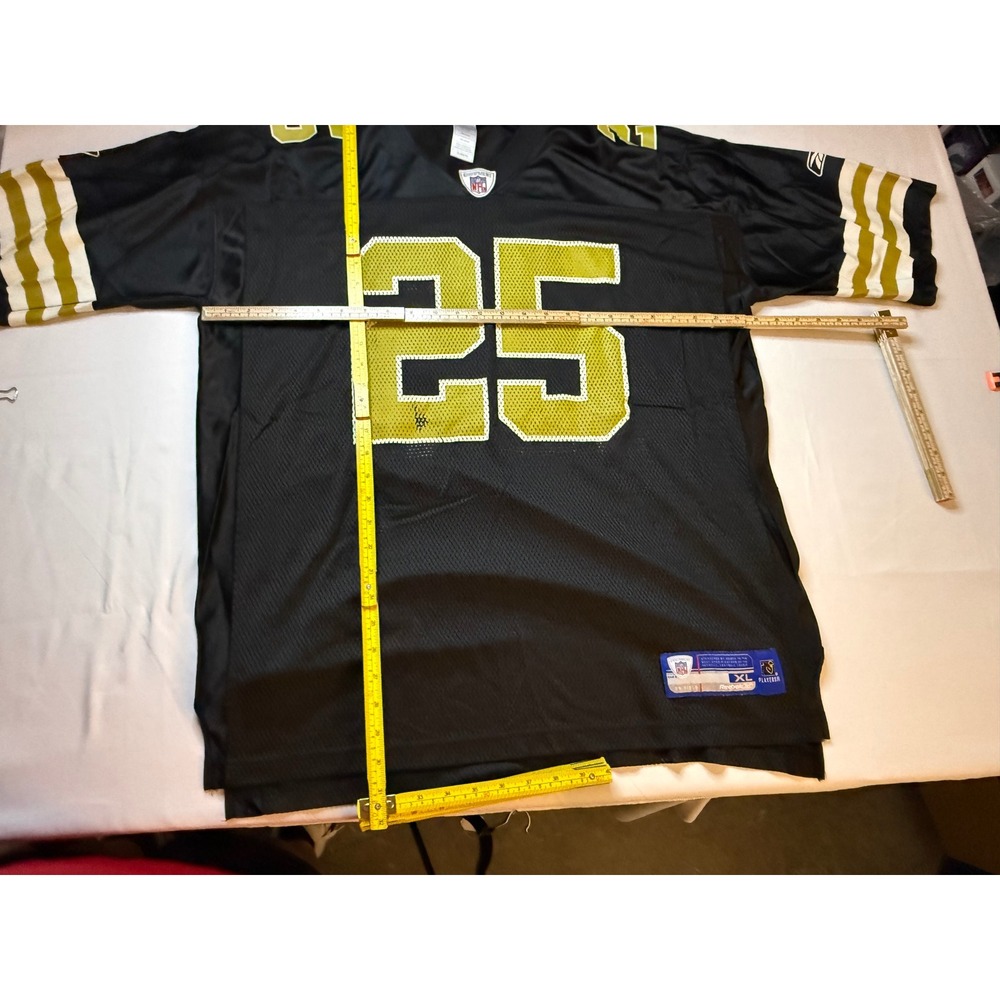 Reebok NFL New Orleans Saints Reggie Bush 25 Jersey‎ Mens XL Black Gold 7012A 06 - Picture 4 of 7